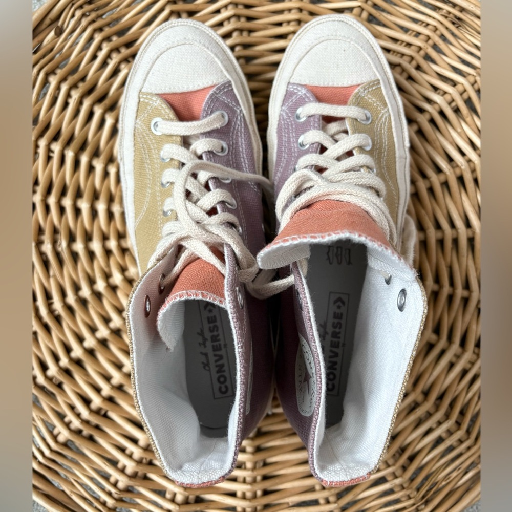 Converse High Top Sneakers in Mustard, Rust, and Mauve - Picture 9 of 12